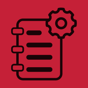 gear and notebook icon