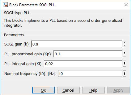 SOGI PLL Simulink block