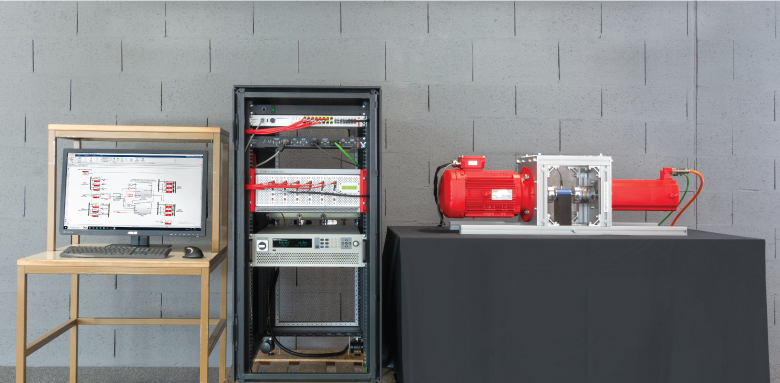 Experimental setup to test a Rotor Field-Oriented Control with imperix products.