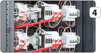 Rear side of the microgrid test bench.